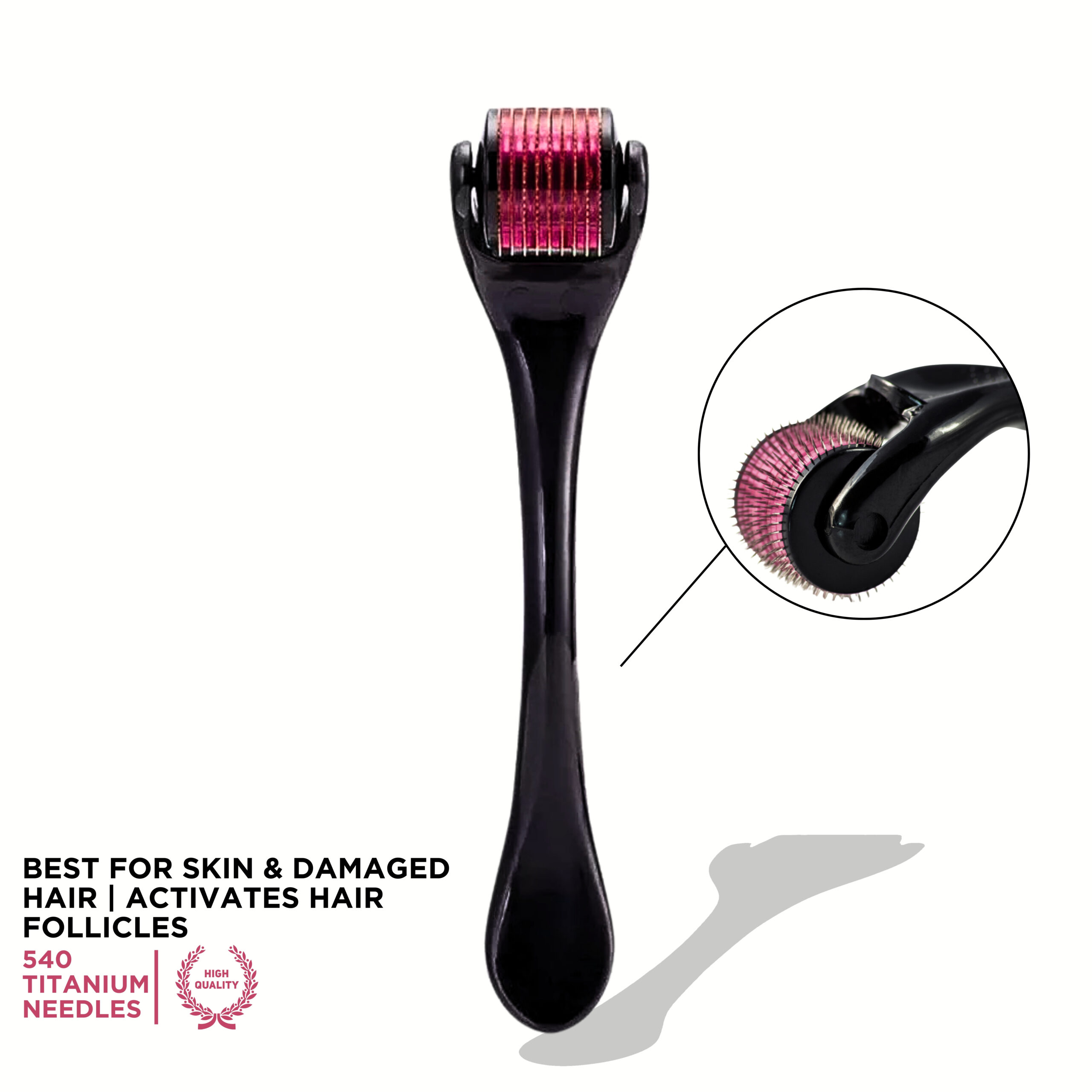 Derma Roller 540 Titanium Alloy Needles Promotes Beard & Hair Growth