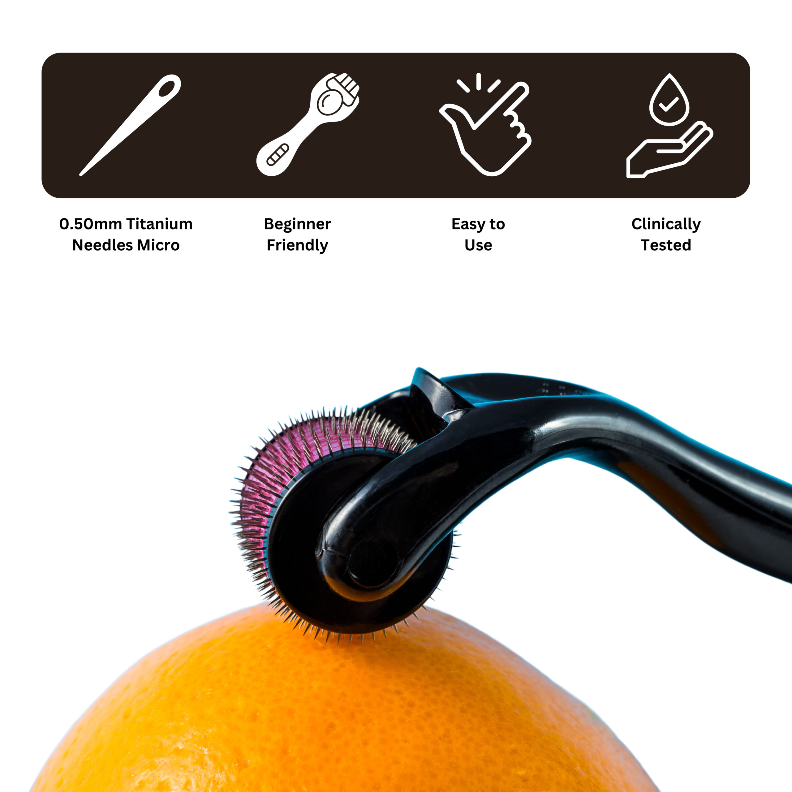 Derma Roller 540 Titanium Alloy Needles Promotes Beard & Hair Growth - Image 4