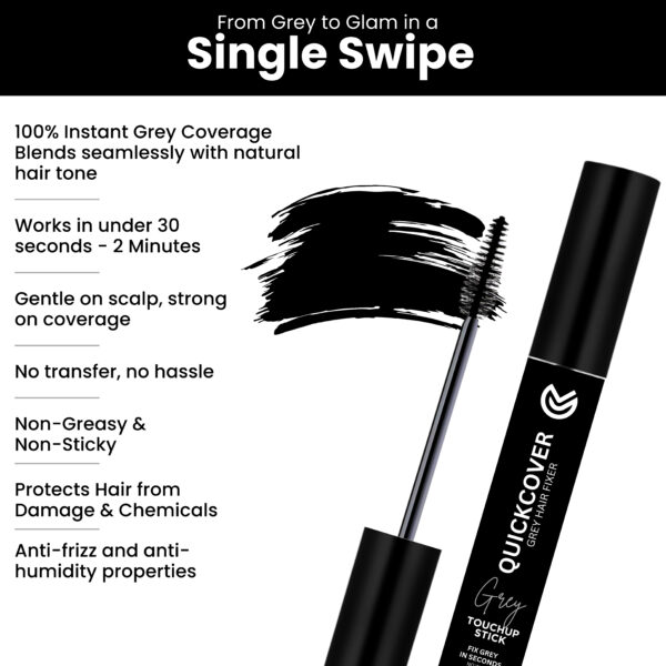 QuickCover Grey Touch-Up Stick Instant Grey Hair Coverage 12ml - Image 6