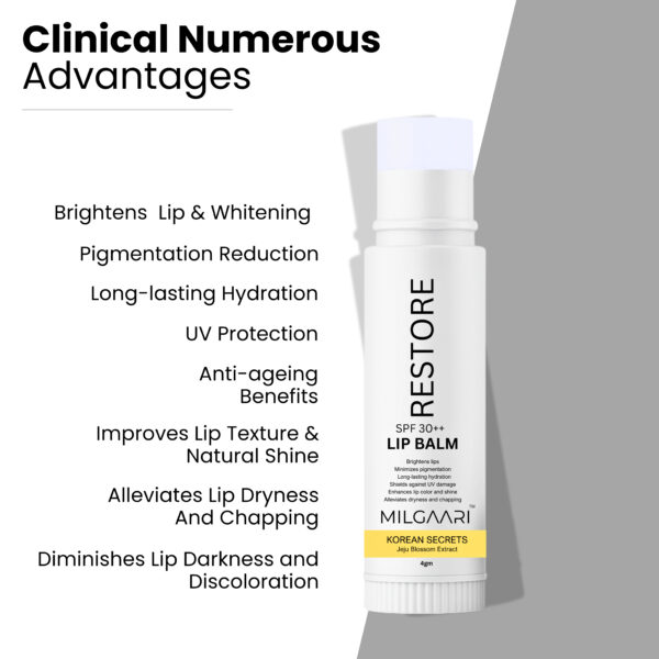 SPF 30++ Korean Brightening Lip Balm Chap Stick 4g - Image 3